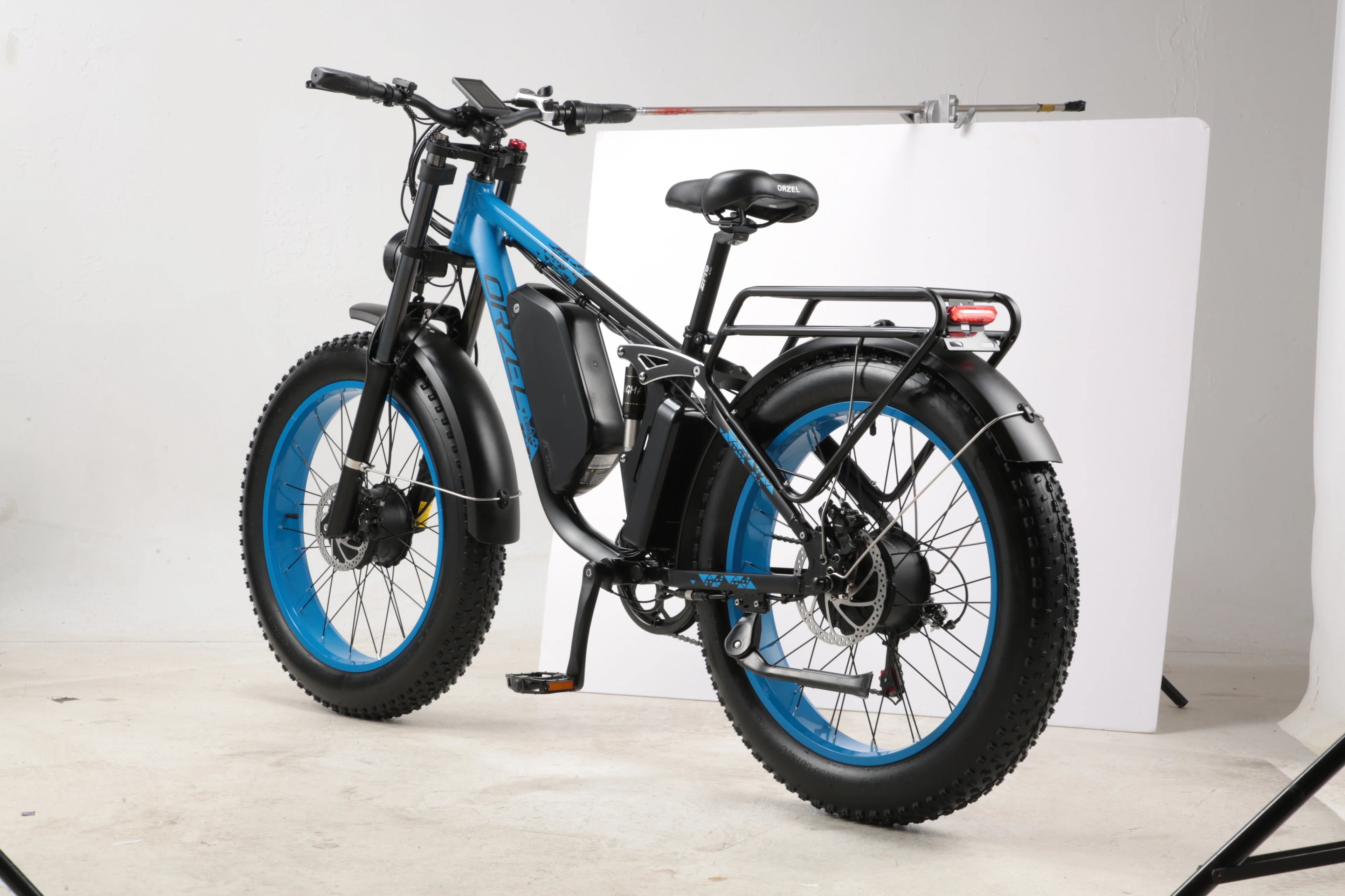 Peak 3000W Dual Motor Ebike for Adults, 48V 25AH Long Range Electric Mountain Bike,24"Fat Tires,Blue